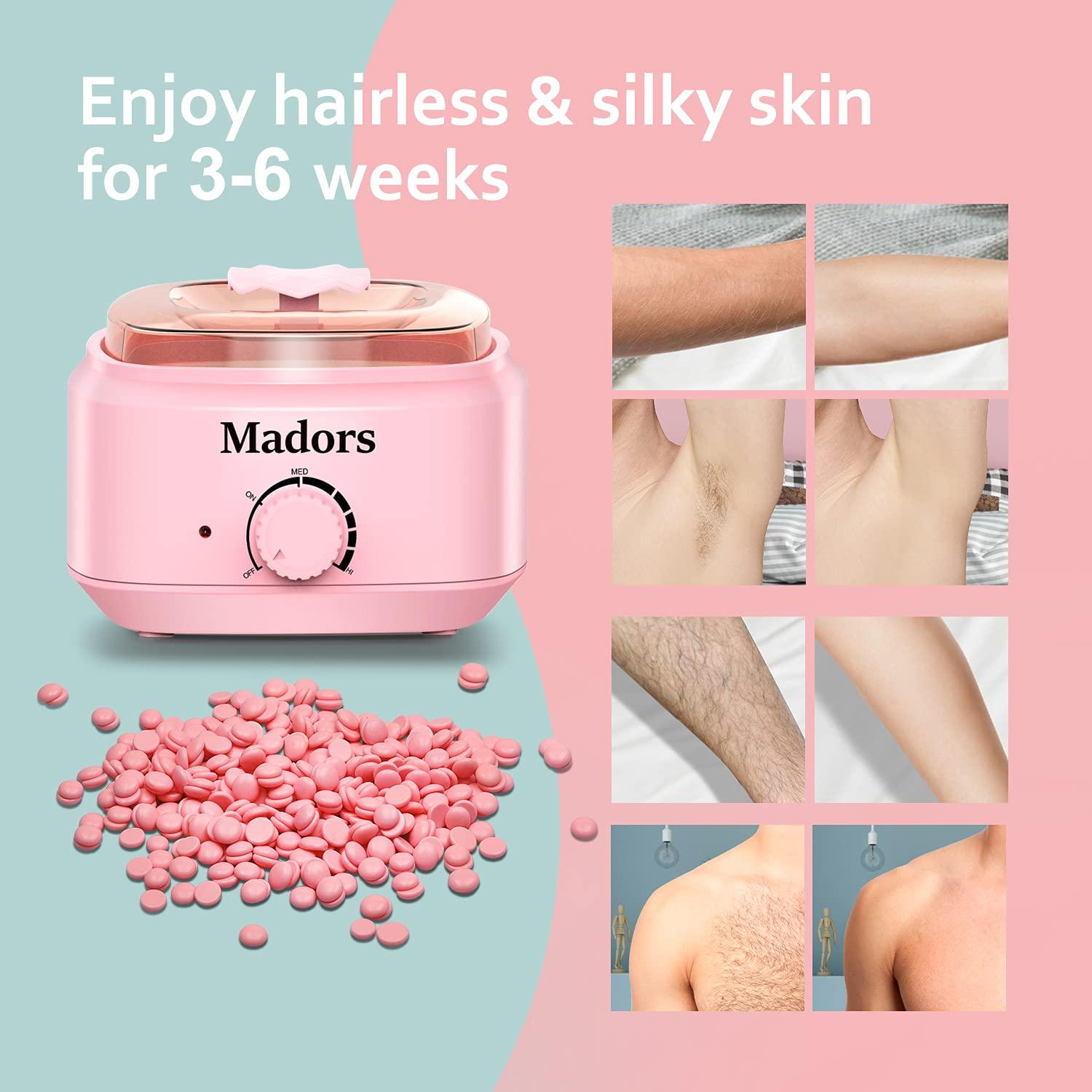 Waxing Kit for Women Men,Digital Display Wax Warmer for Hair Removal,300g  Wax Beads Hard Wax Kit for Coarse Hair Facial Eyebrow Legs Bikini Pink