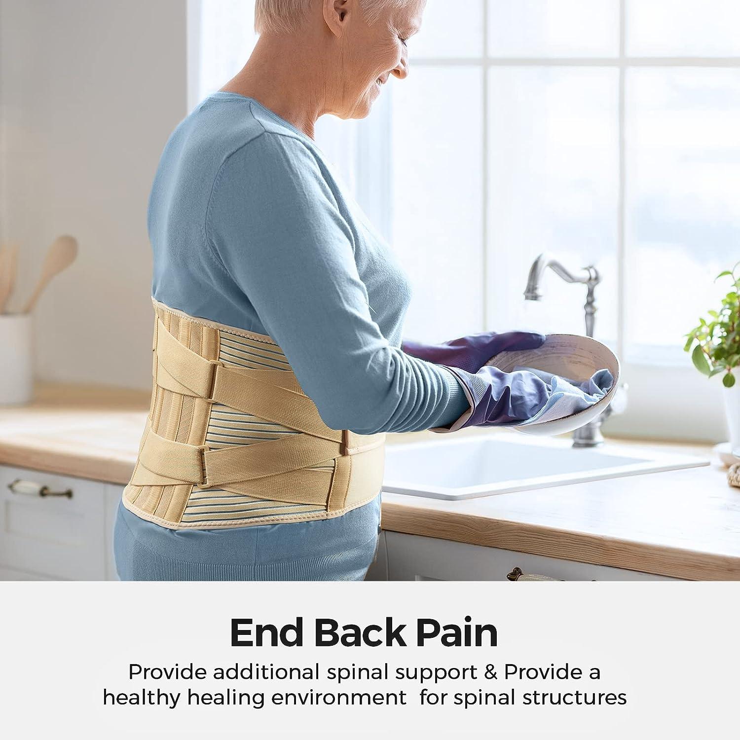 FREETOO Back Braces for Lower Back Pain Relief w/ 6 Stays