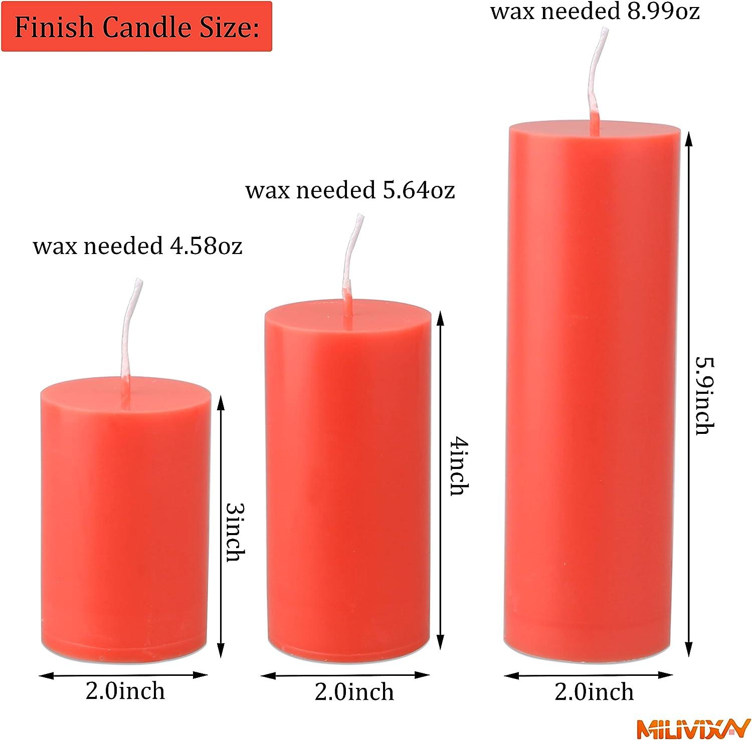 MILIVIXAY 3PCS Pillar Candle Molds - Plastic Cylinder Candle Mold