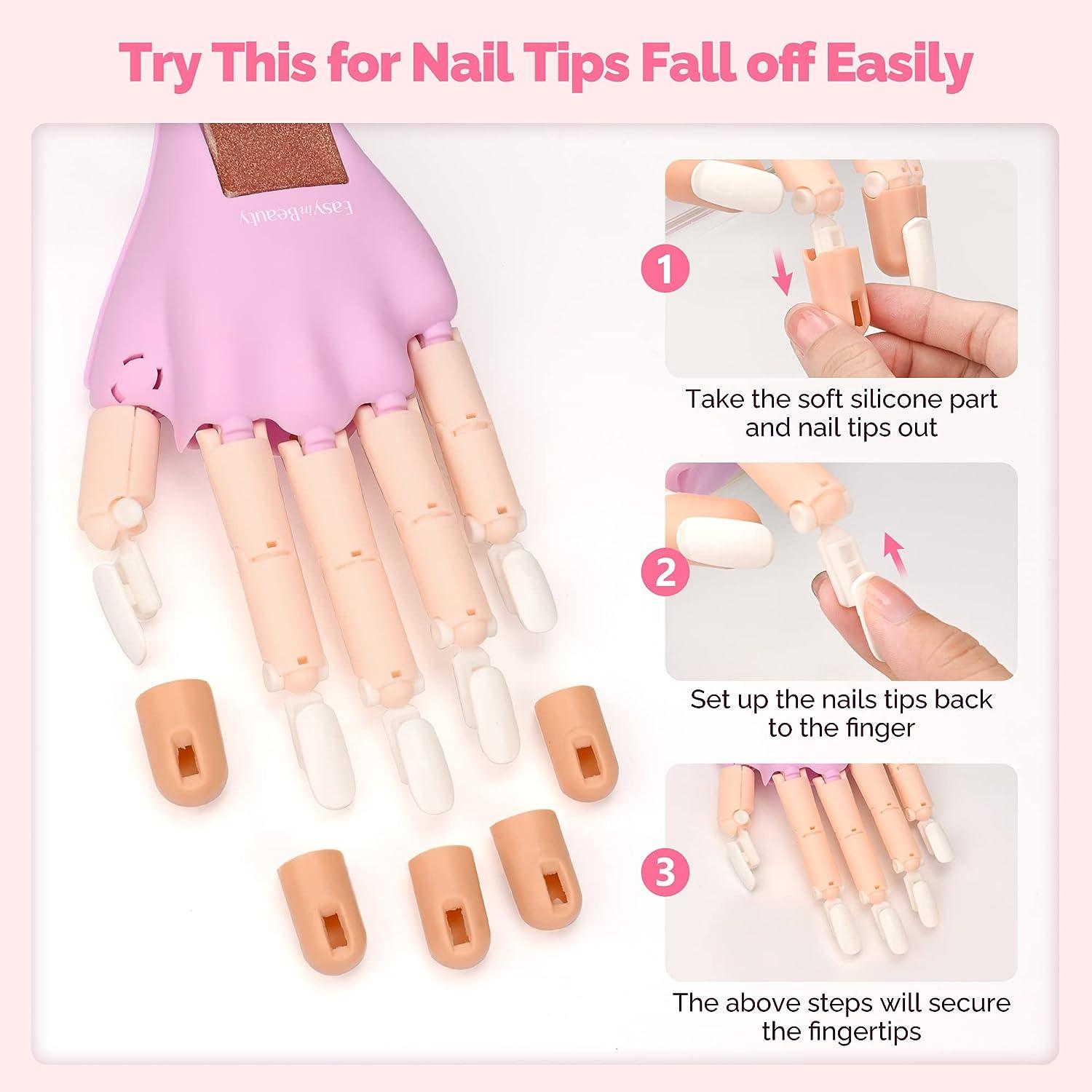 Nails Trainning Practice Hand For Acrylic Nail, Adjustable Fake