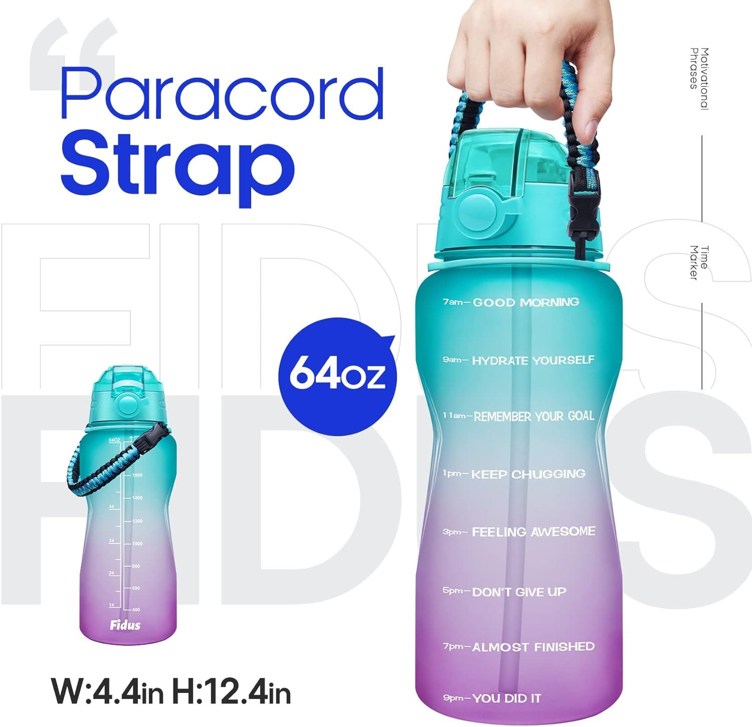 74 Oz Water Bottles with Times & Removable Straw to Drink, Motivational All  Day