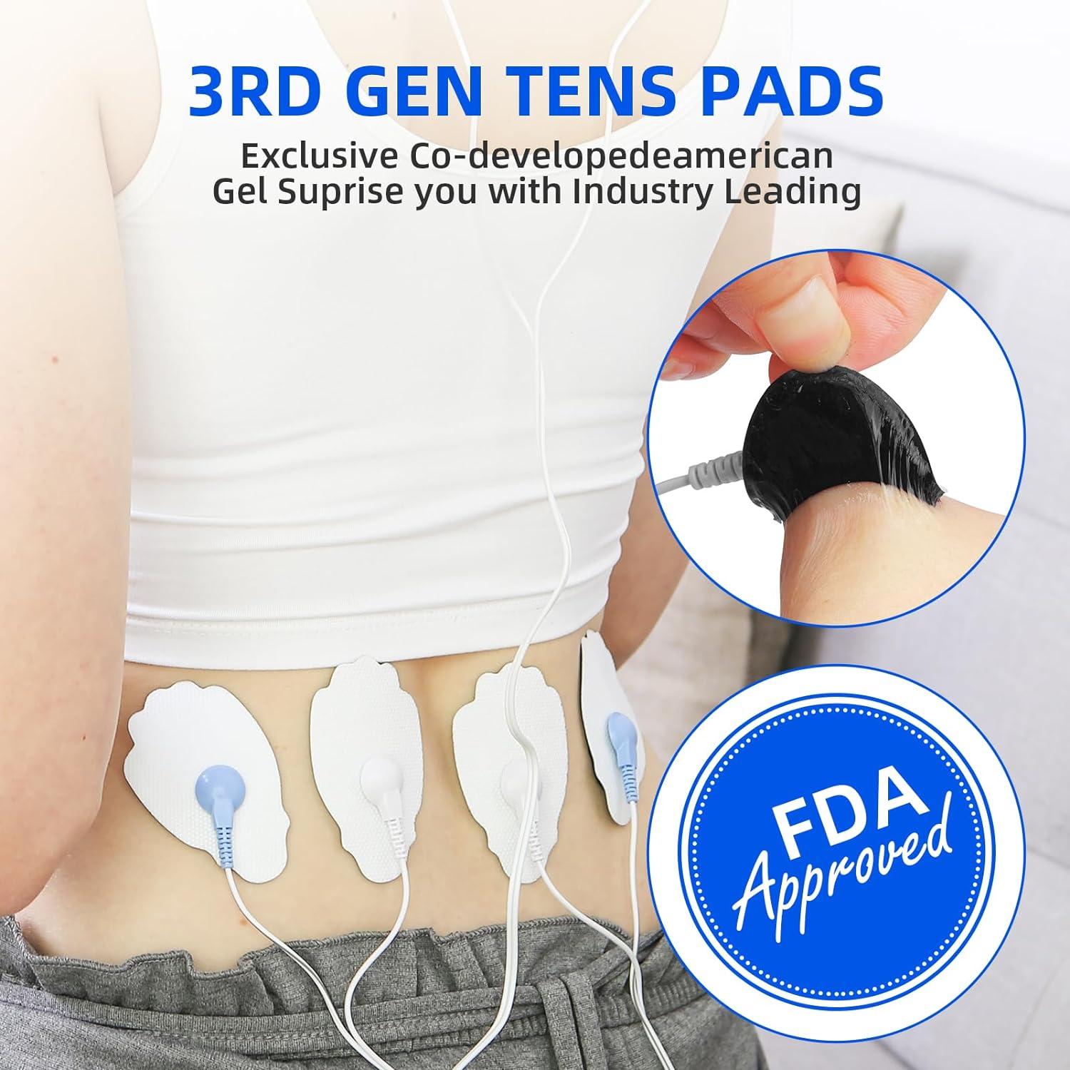 Belifu TENS Unit Electrode Pads Reusable Self-Adhesive Replacement