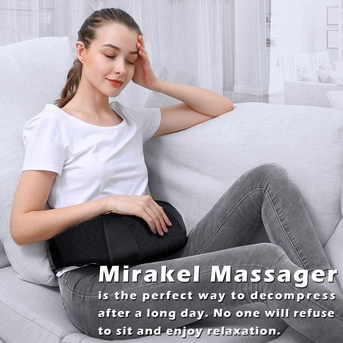 Mirakel Enjoy Shiatsu Back Neck Massager with Heat Deep Tissue Kneading