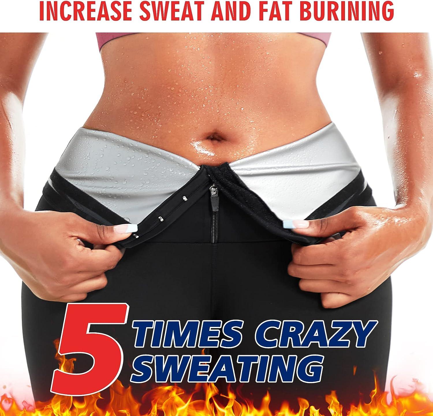 KUMAYES Sauna Leggings for Women Sweat Pants High Waist Compression  Slimming Hot Thermo Workout Training Capris Body Shaper (Black, XX-Large)  in Dubai - UAE