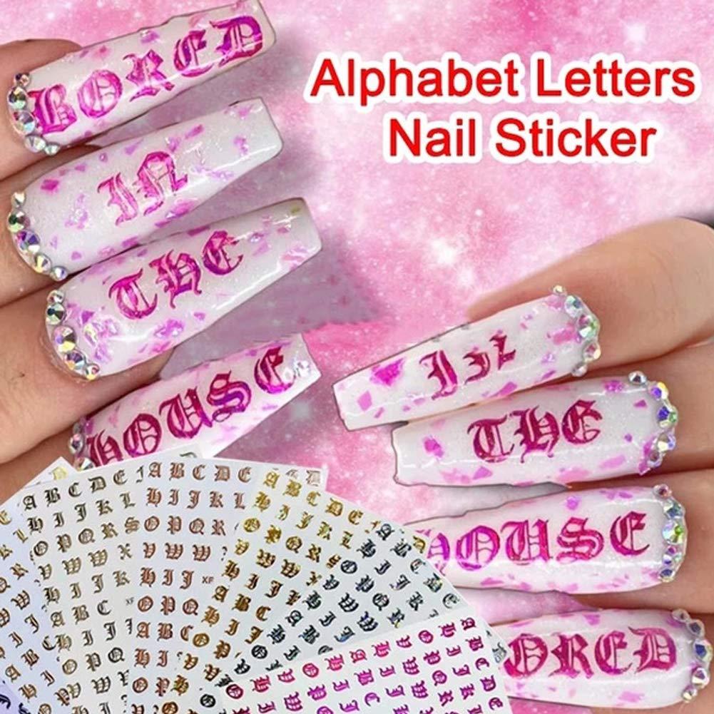 Letter Nail Art Stickers Alphabet Nail Decals Nail Art Supplies 3D
