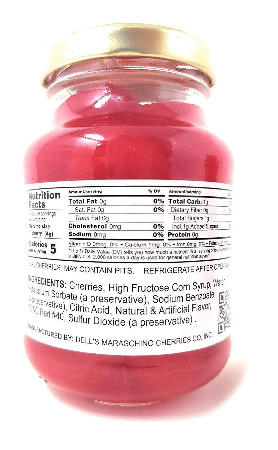 Dells Maraschino Cherries Without Stems 2 Pack Total Of 12oz 8973