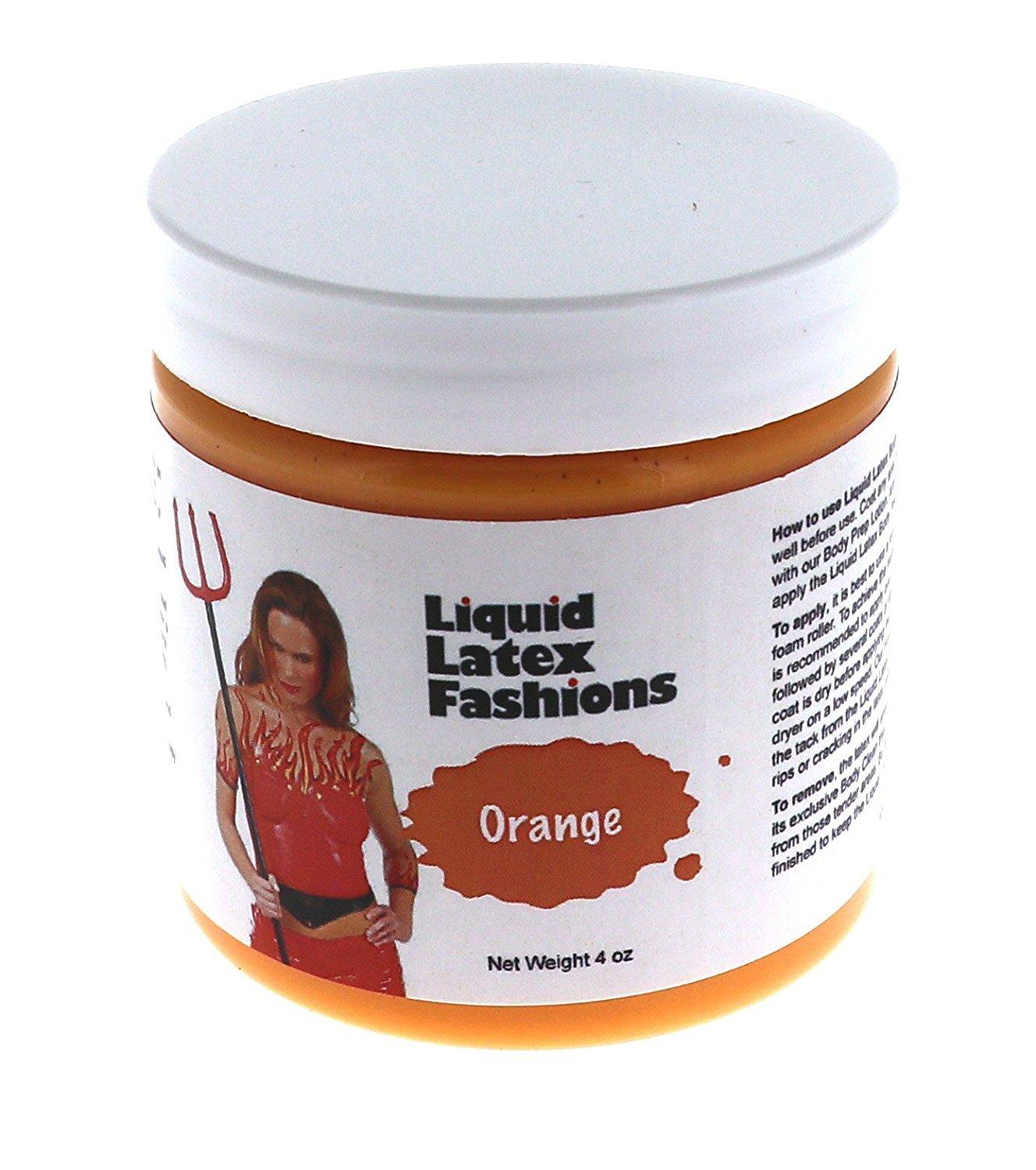 Liquid Latex Fashions Orange Latex Body Paint for Adults and Kids Halloween  Makeup Ideal for Art Theater Parties and Cosplay Super Flexible- 4 Oz
