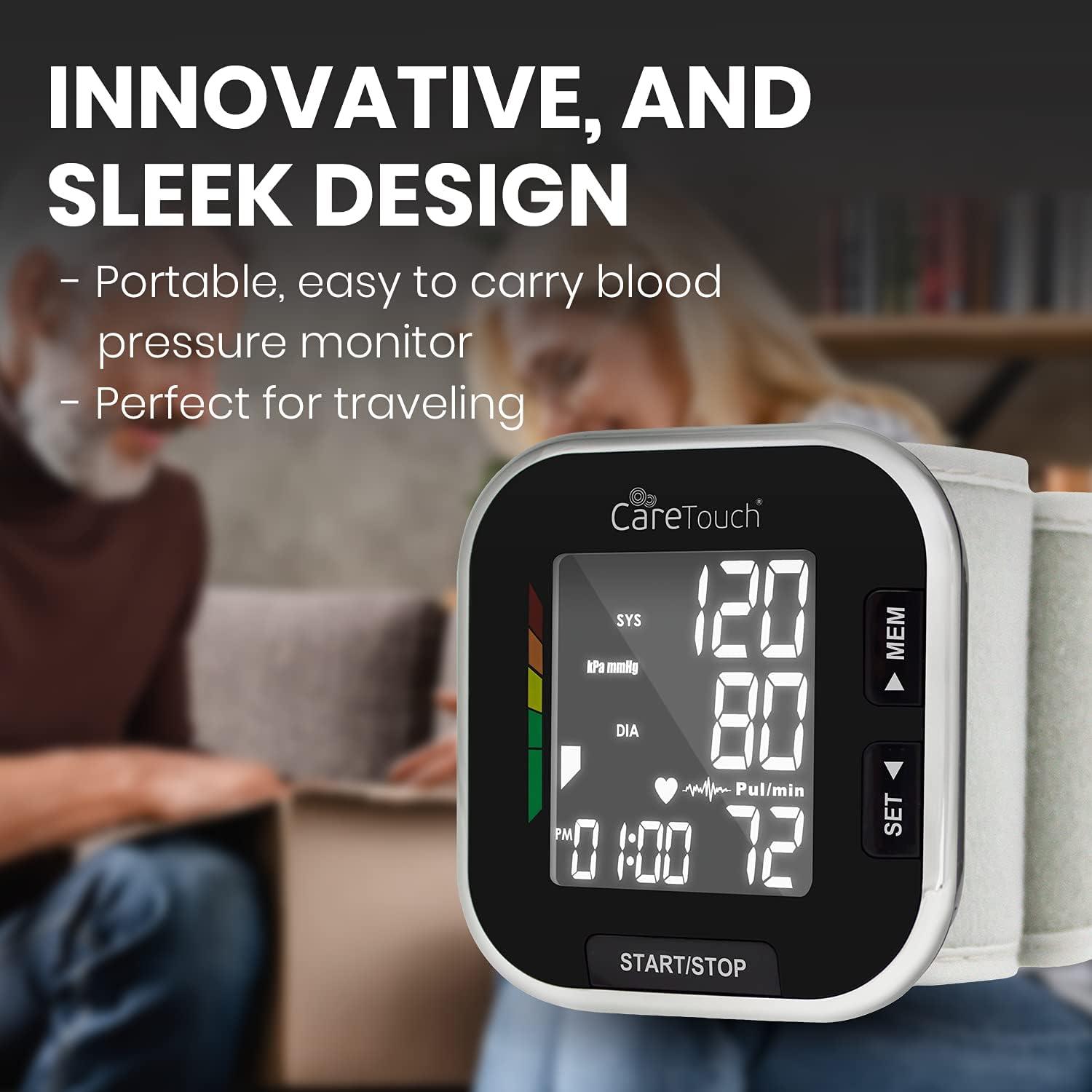 Care Touch Platinum Black Wrist Blood Pressure Monitor, Automatic