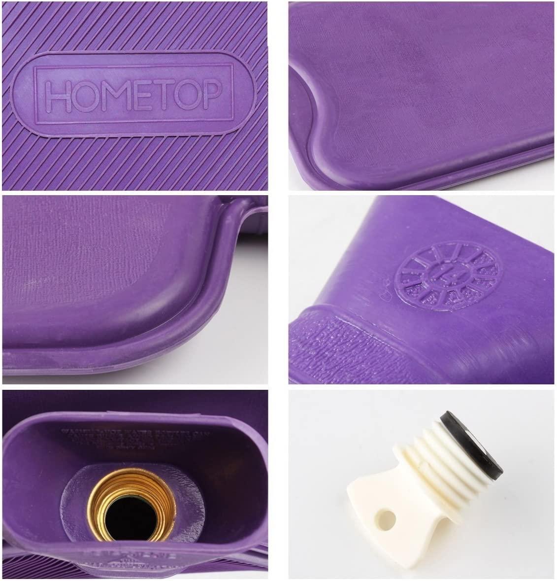 Hometop Multipack Rubber Hot Water Bottle for 2L Red and 1L Purple (2 Pack)