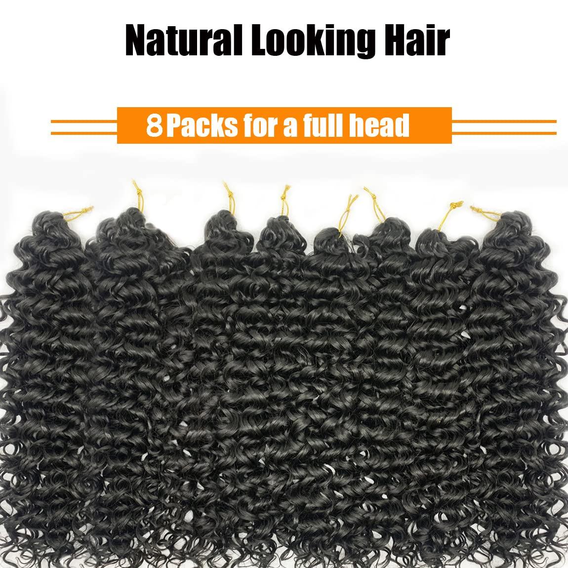 Crochet Hair 12 Inch 8 Packs Gogo Curl Curly Crochet Hair Beach Curl  Crochet Hair Extensions Ocean Wave Crochet Hair For Black Women(12 inch 8  packs 1B) 12 Inch (Pack of 8) 1B