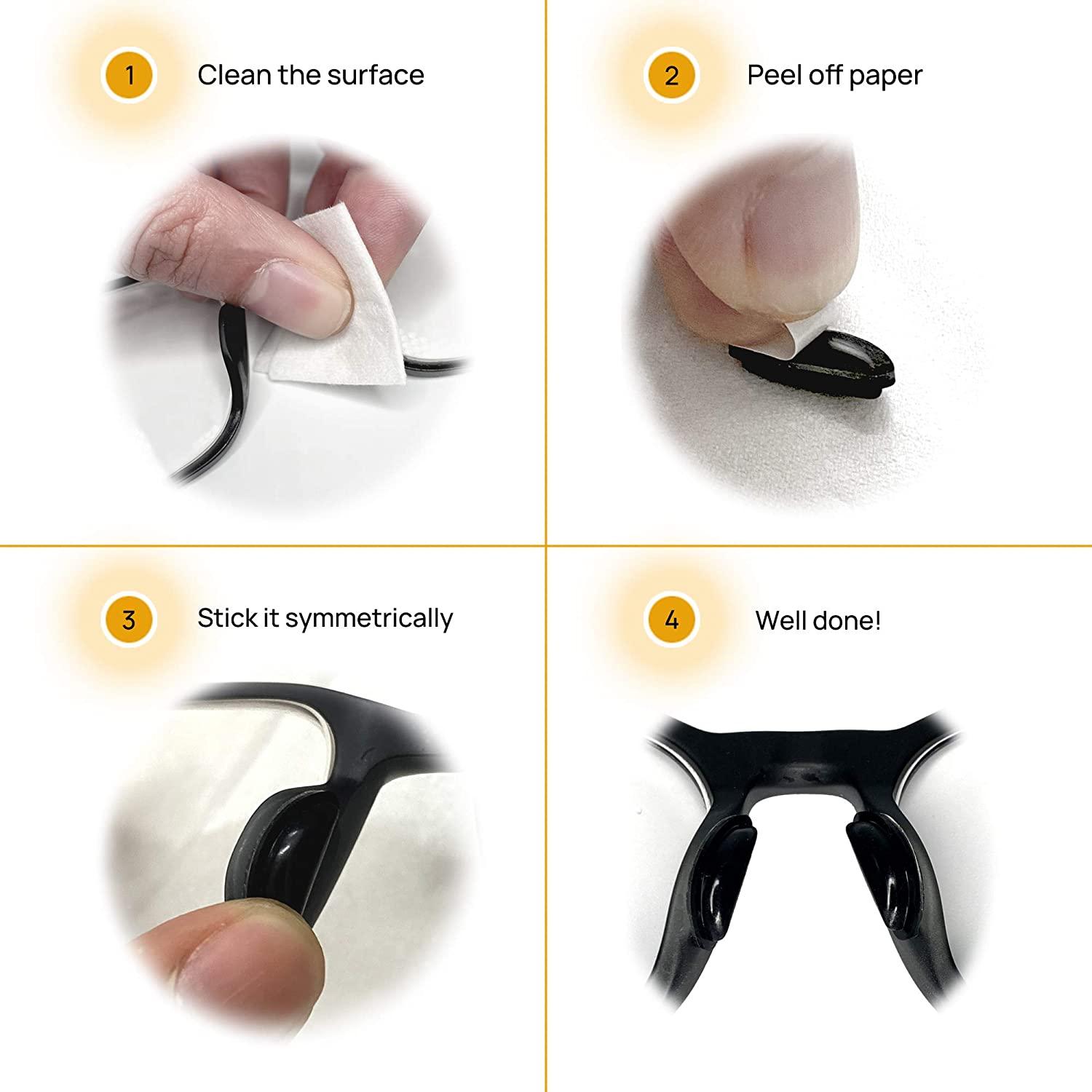 Eye Glasses Nose Support Pads - Adhesive Anti Slip Eyeglasses Nose Grips 10  Pairs(Black)