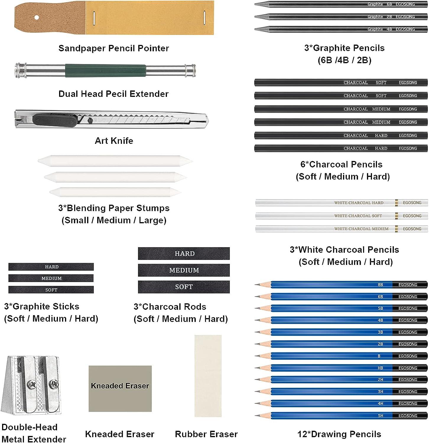 12 PCS/LOT Art Pencils Graphite Shading Pencils for Beginners & Pro  Artists,Professional Drawing Sketching Pencil Set