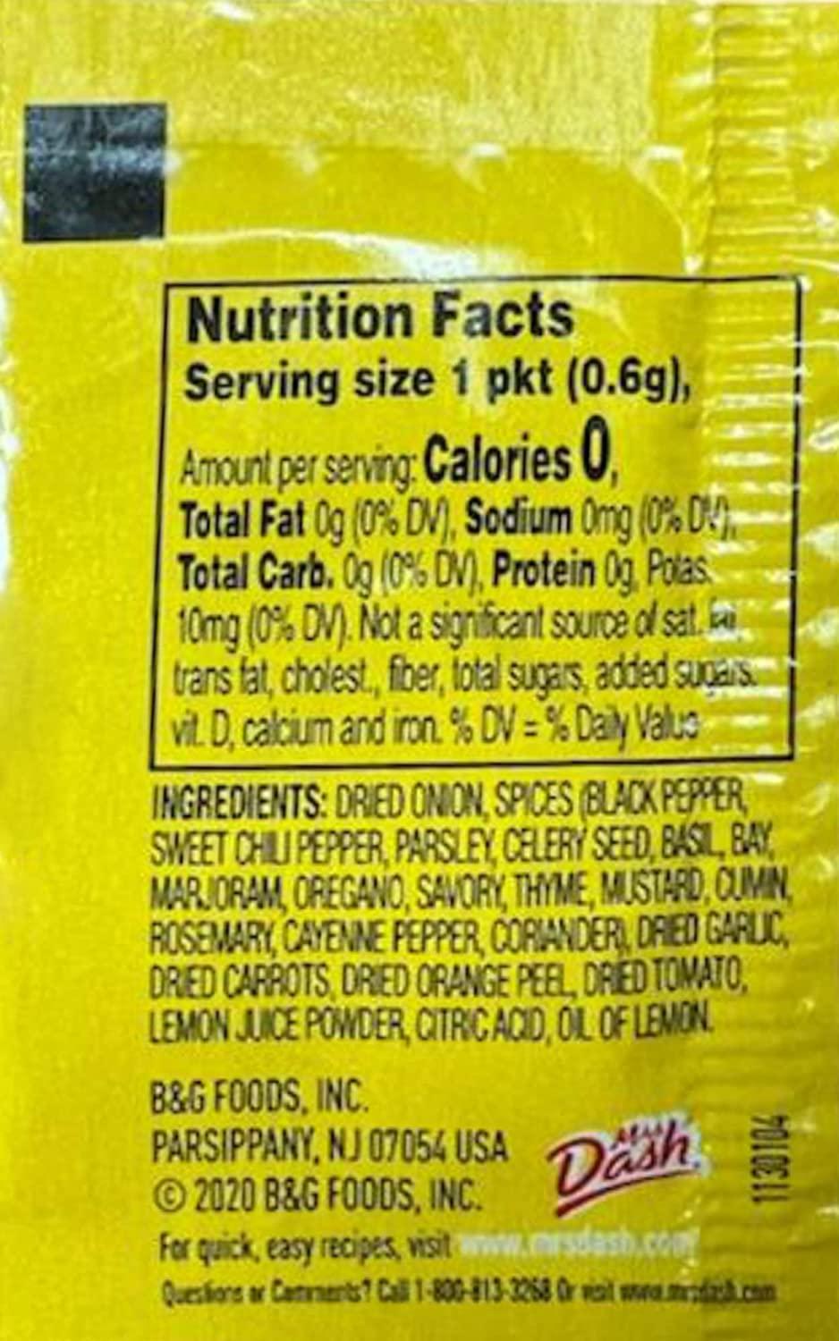 Mrs. Dash Original Blend Seasoning Blend, Salt Free, No MSG, .02 Oz, 50  Packets 0.02 Ounce (Pack of 50)