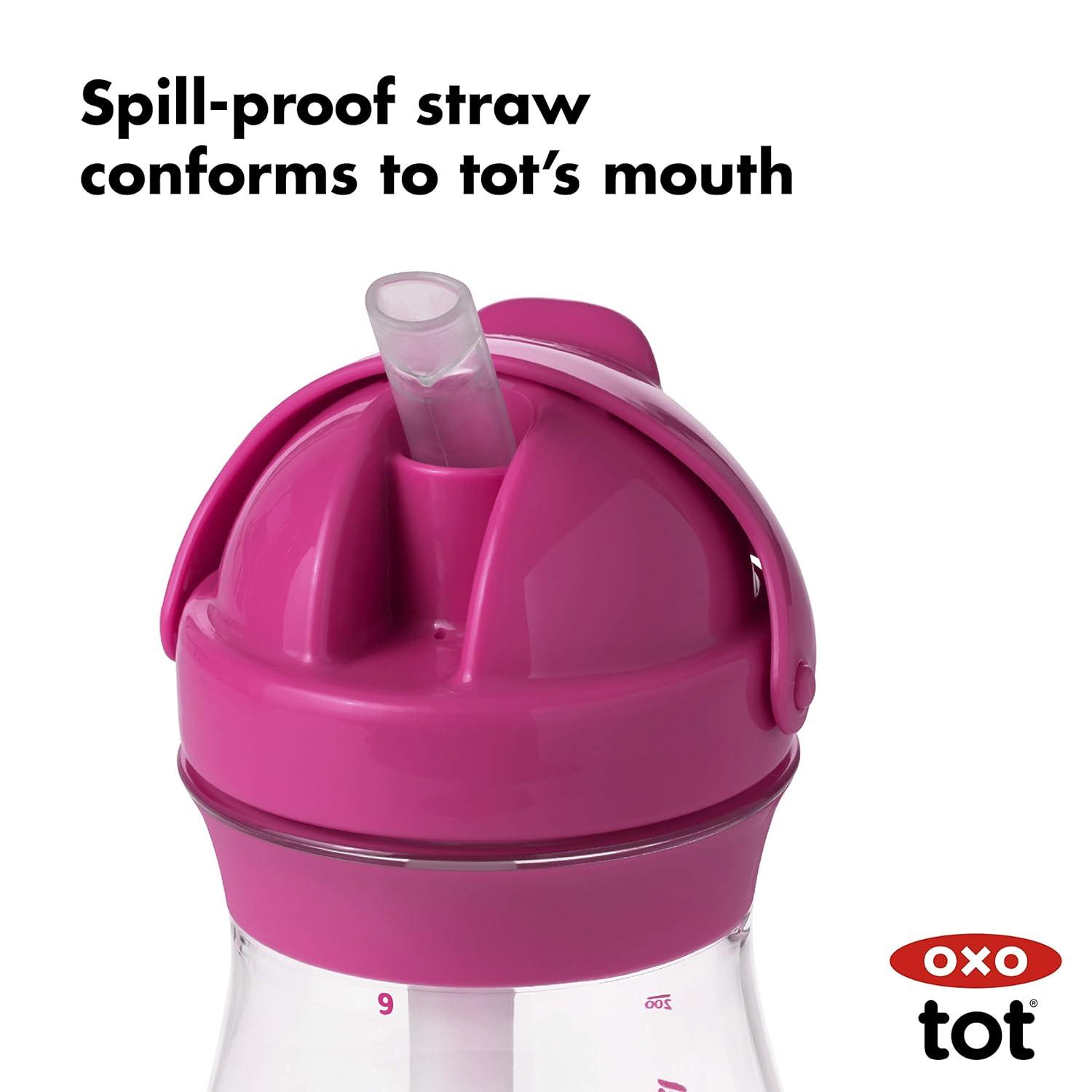 OXO Tot Transitions Straw Cup with Handles 6 oz - Pink