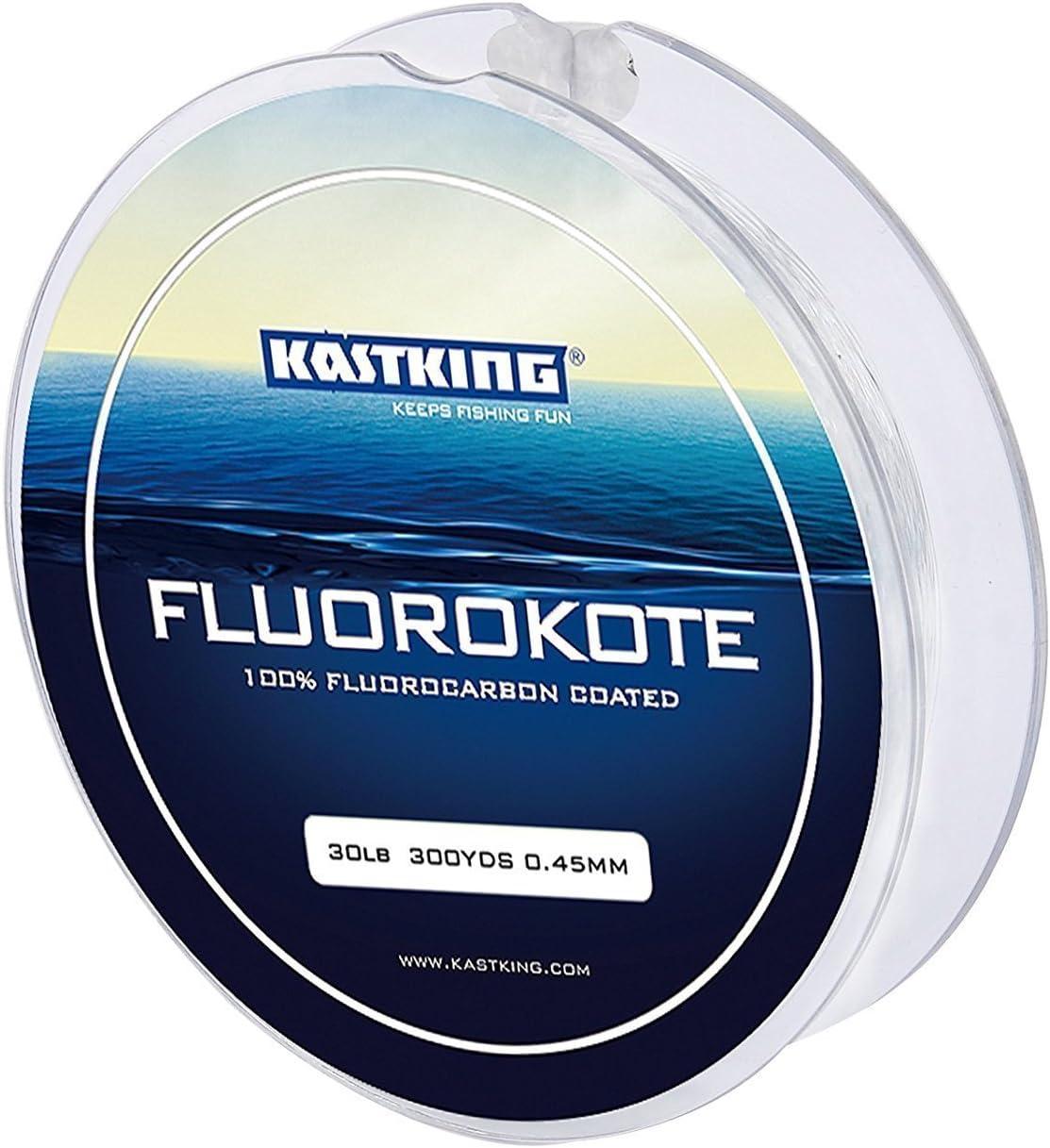 KastKing FluoroKote Fishing Line - 100% Pure Fluorocarbon Coated -  300Yds/274M 150Yds/137M Premium Spool - Upgrade from Mono Perfect  Substitute Solid Fluorocarbon Line 4LB(1.81KG) 0.18mm-300Yard