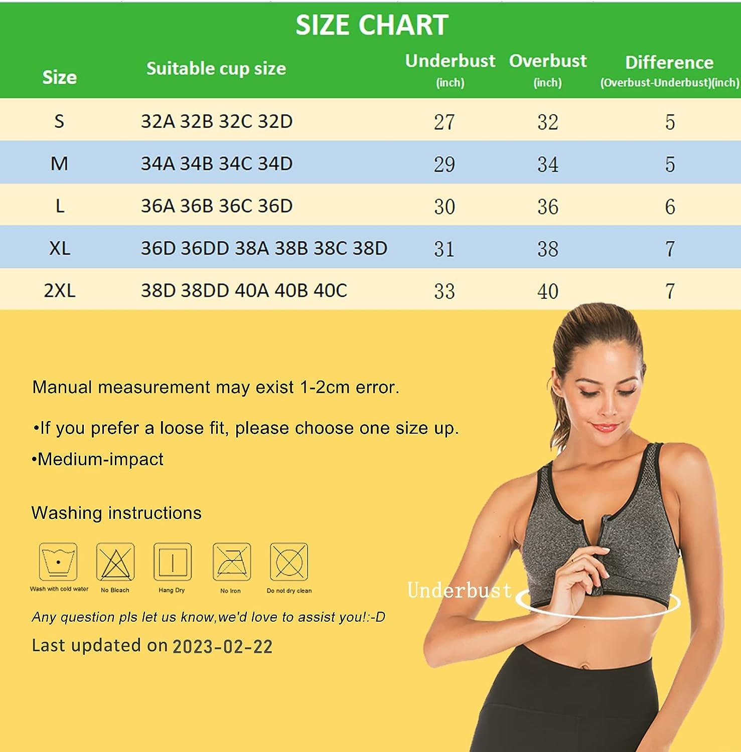 Women Full-Cup Padded Sports Bra Racerback Top with Removable Chest Pad for  High Impact Activities Exercise, Size M, Grey 