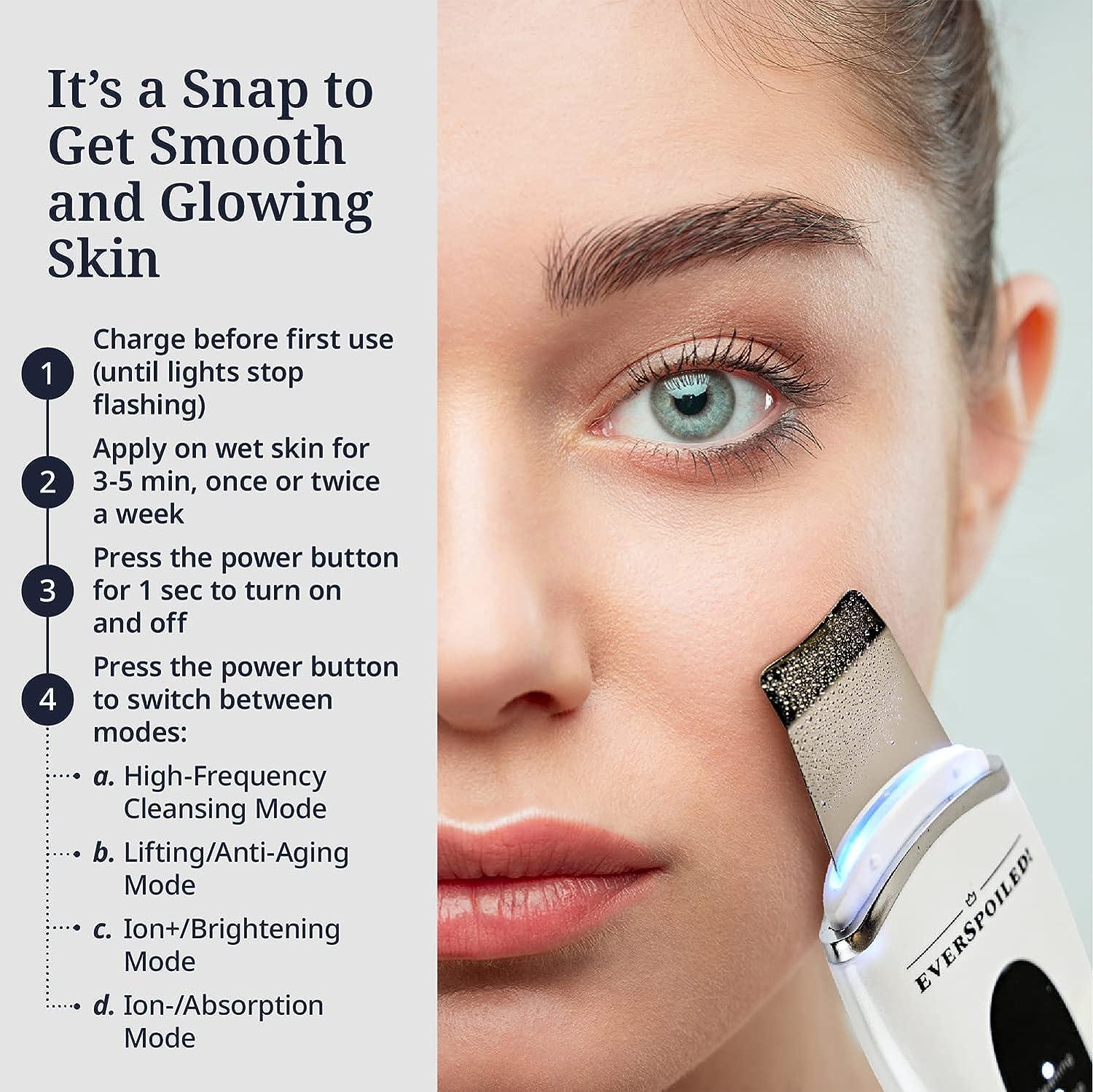 Skin Scrubber Face Spatula with Deep Pore Cleaning Lifting and Serum  Infuser Technologies - Ultrasonic Skin Scrubber - Gentle Dead Skin Remover  for Face - Blackhead Scraper Tool