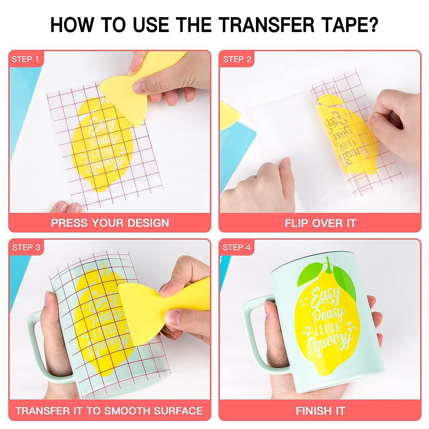 HTVRONT StrongGrip Transfer Tape - 12 x 10FT Black Alignment Grid Clear  Transfer Tape for Vinyl for Shimmer Adhesive Vinyl, Strong Tack Transfer  Tape