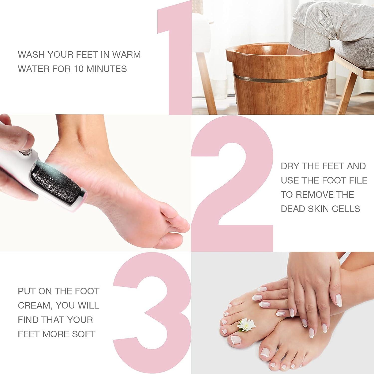 Electric Foot File - Callus & Hard Skin Remover for Spa & Foot Care -  Portable Pedicure Tools for Dry Dead & Cracked Feet