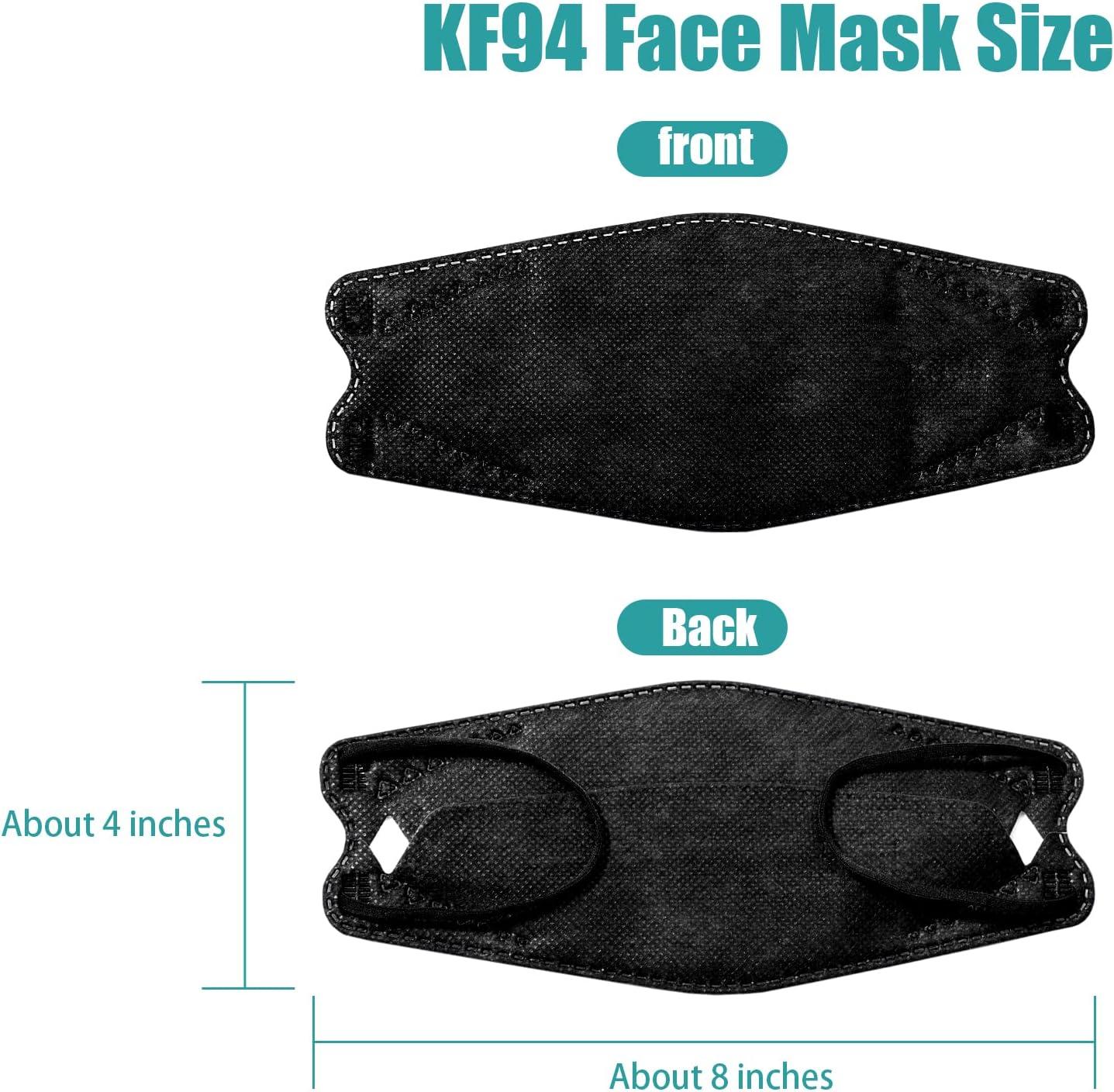 60PCS Multicolor KF94 Mask, 4 Layers Non-woven KF94 Face Masks 3D Fish Type  Protection for Adult Women Men 6 Color 6-color