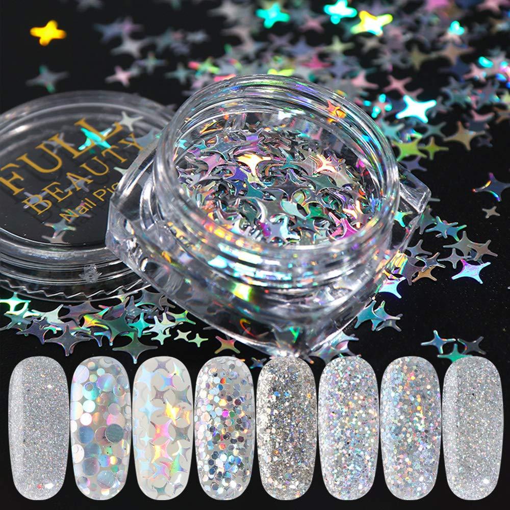 Holographic Glitter for Nails - Fine Glitter Powder for Nail Designs,  Acrylic Nails, and Nail Art - Sparkling Confetti for Nail Decorations