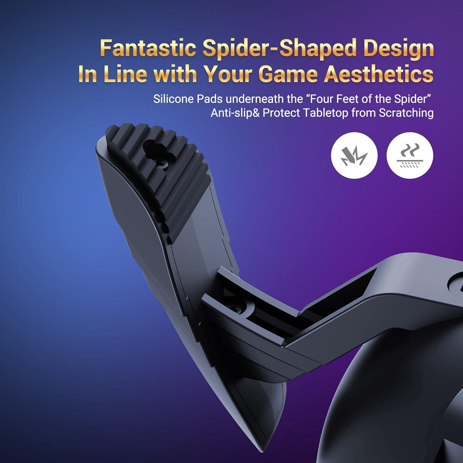 KIWIFOTOS Headphone Stand Spider Design Headset Holder with RGB
