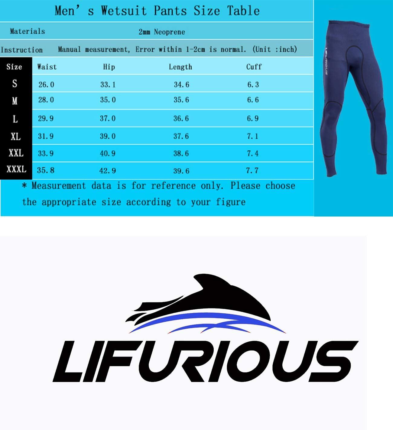Mens Neoprene Wetsuit Pants Water Sports Snorkeling Fishing Diving Surfing  Canoeing Tight Trousers - L