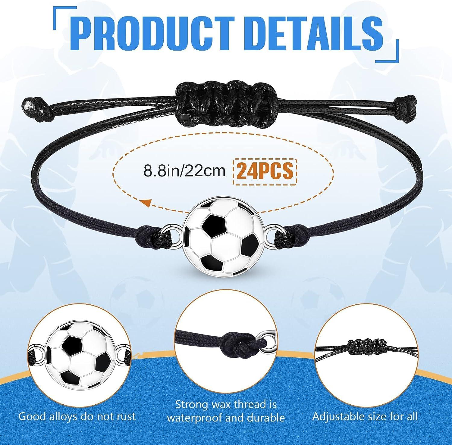 24pcs Football Wristbands Bracelets Football Silicone Bracelets