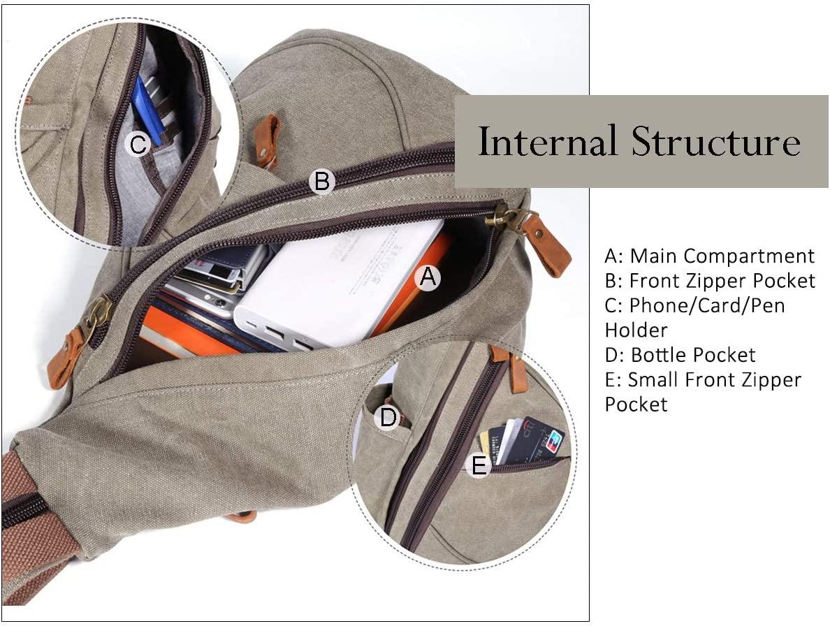 XZQTIVE Corduroy Sling Bag for Women/Men Small Crossbody Backpack
