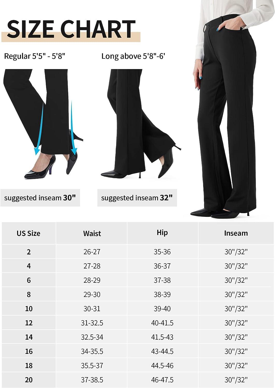 Narcissus 30 Inseam Women's Stretchy Bootcut Dress Pants Work Slacks with  Pockets, High Waist, Office Business Daily