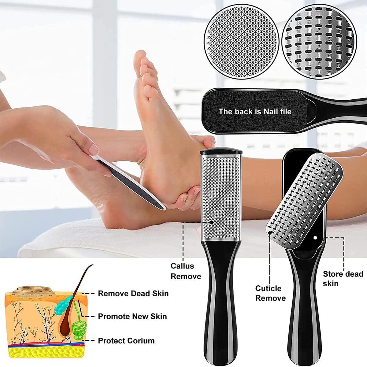 Professional Foot Rasp Stainless Steel Foot Exfoliator Double-sided  Grinding Hard Skin Cuticle Polisher Heel Pedicure Tool