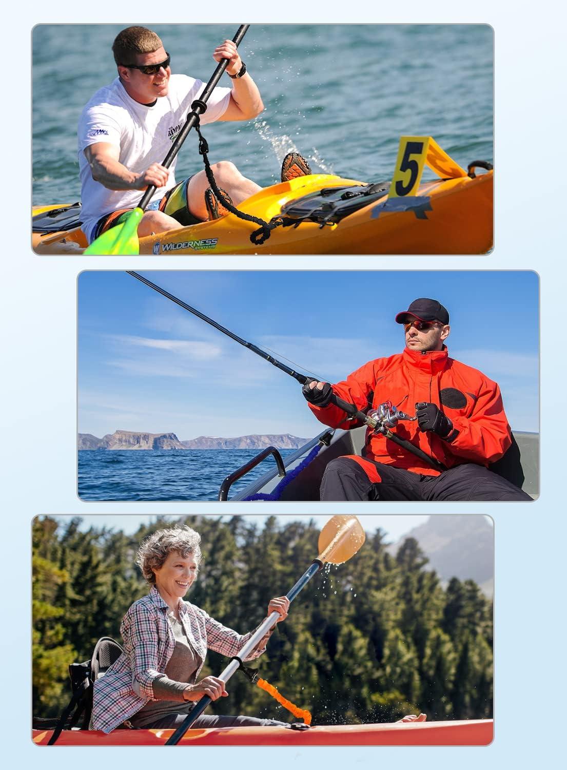 Durable Kayak Paddle Leash Nylon Elastic Coiled Keeper Fishing Pole Lanyard