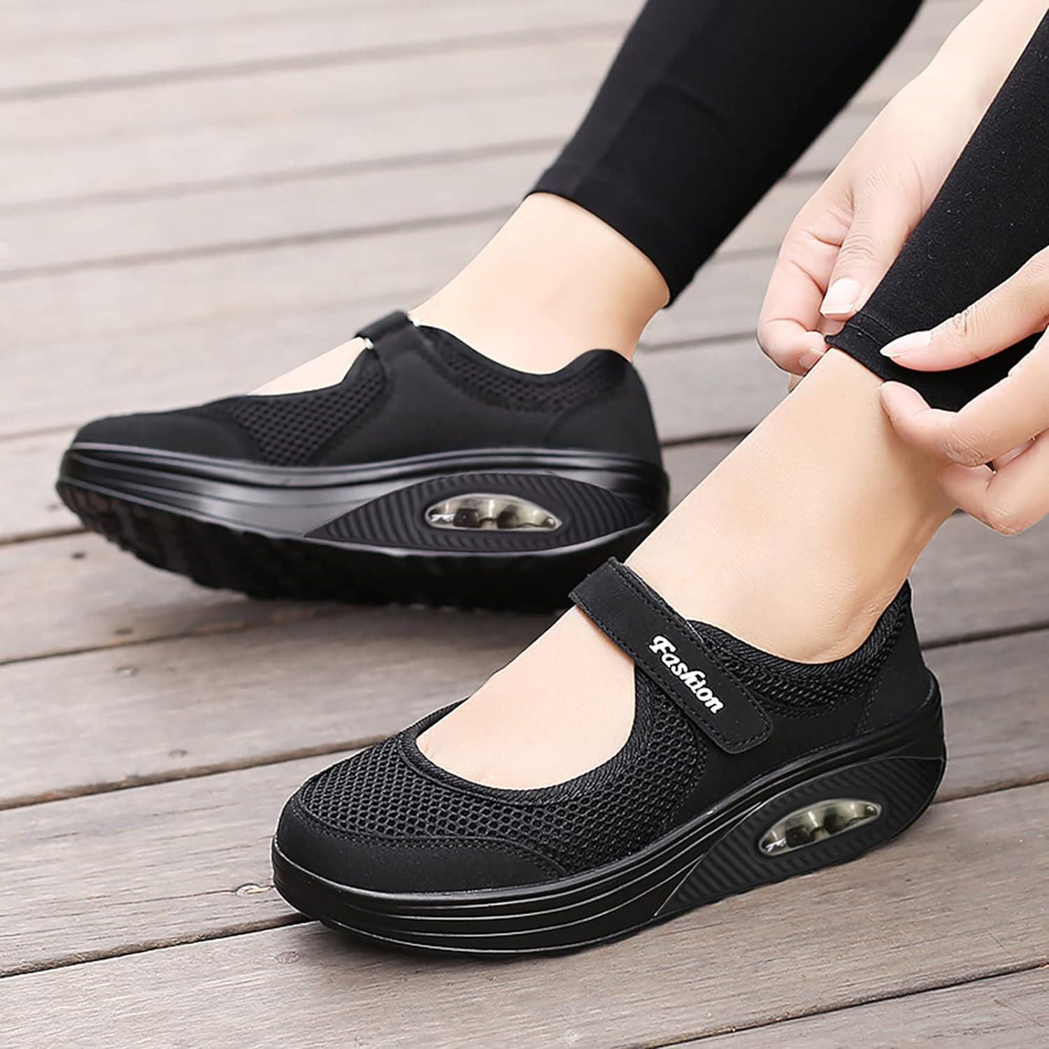 Women's Orthopedic Sneakers, Cushion Platform Diabetic Walking Shoes Slip  On HOT