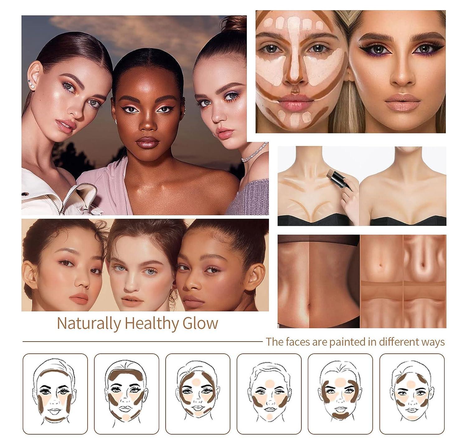 Felico Contour Stick Highlighter Bronzer Blush Multi Stick Face Eye  Brighten Contouring Shaping Shimmer Stick Set Highlighting Shade Longwear  Makeup for Mothers Day Gifts for Her Girls Women Medium