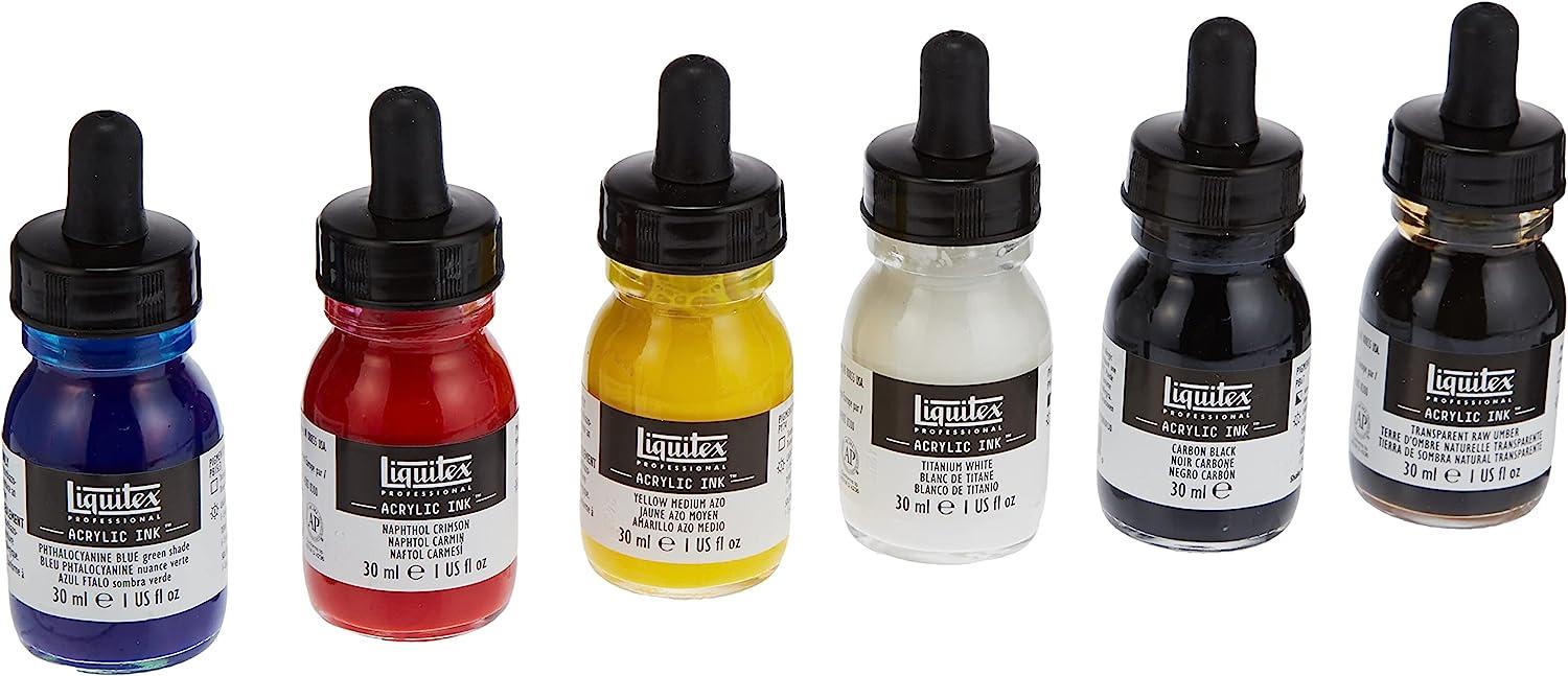 Liquitex Acrylic Ink! Essential Color Set (Six Colors)