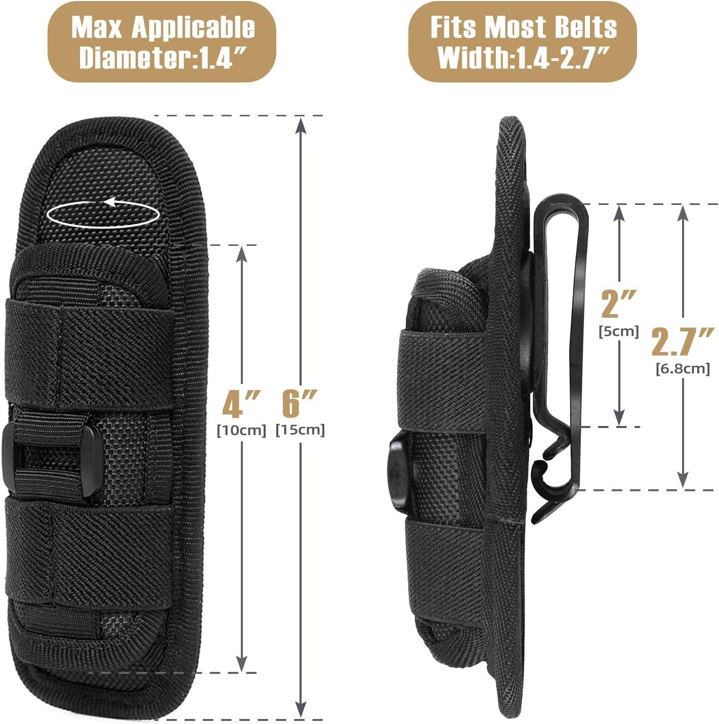 360° Rotate Tactical LED Flashlight Pouch Belt Clip Carry Case Holder Waist  Bag | eBay