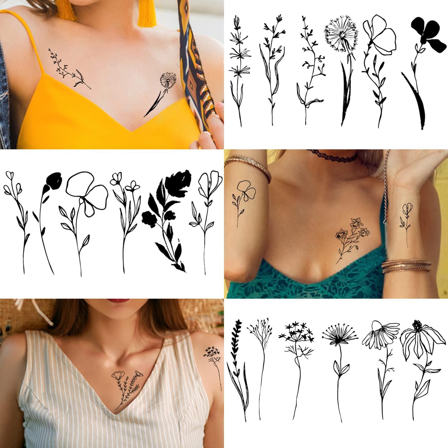 flower tattoo designs for girls on legs