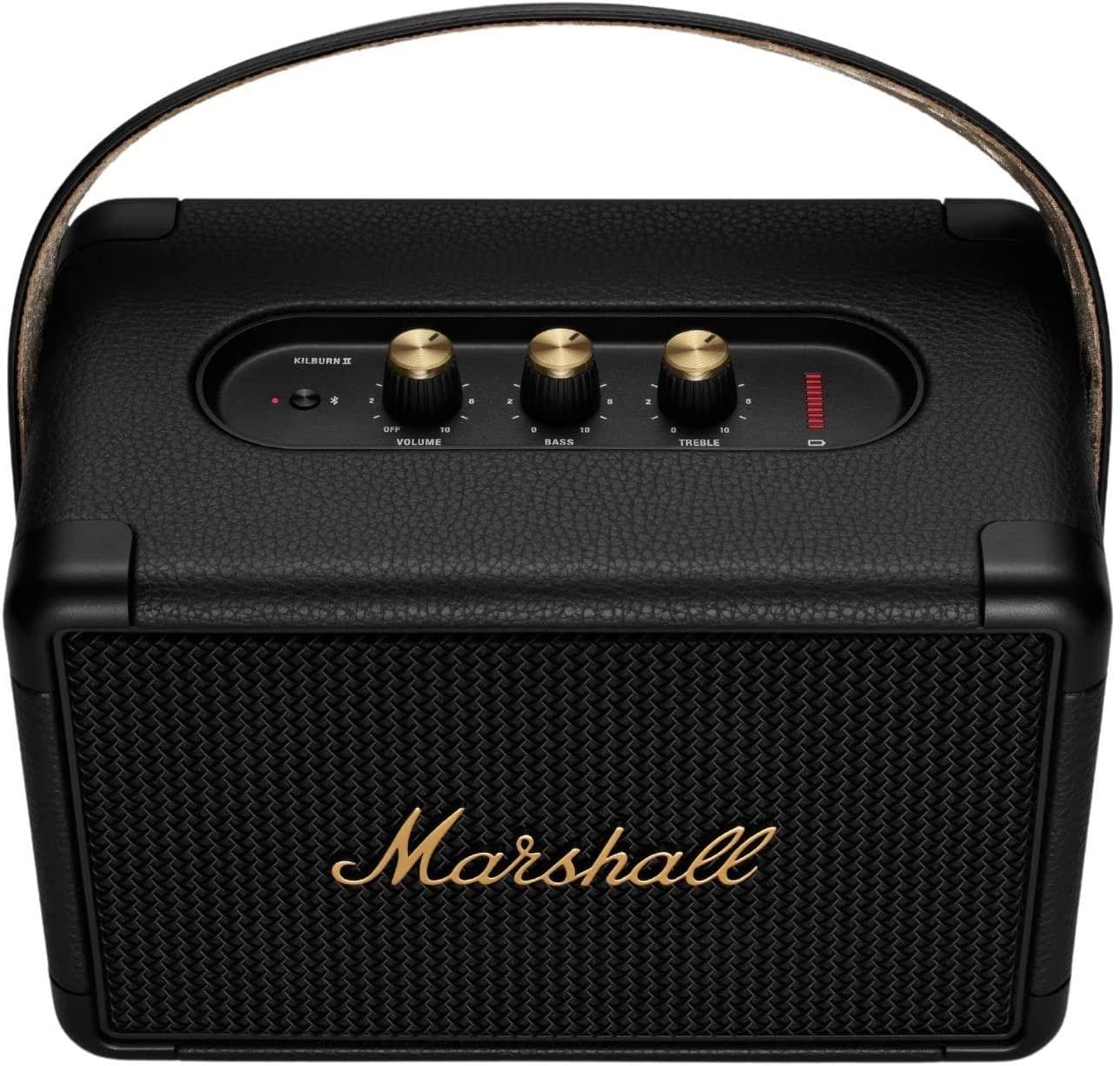 Marshall Kilburn Black Bluetooth - Brass & Portable Brass II Speaker Black Speaker and