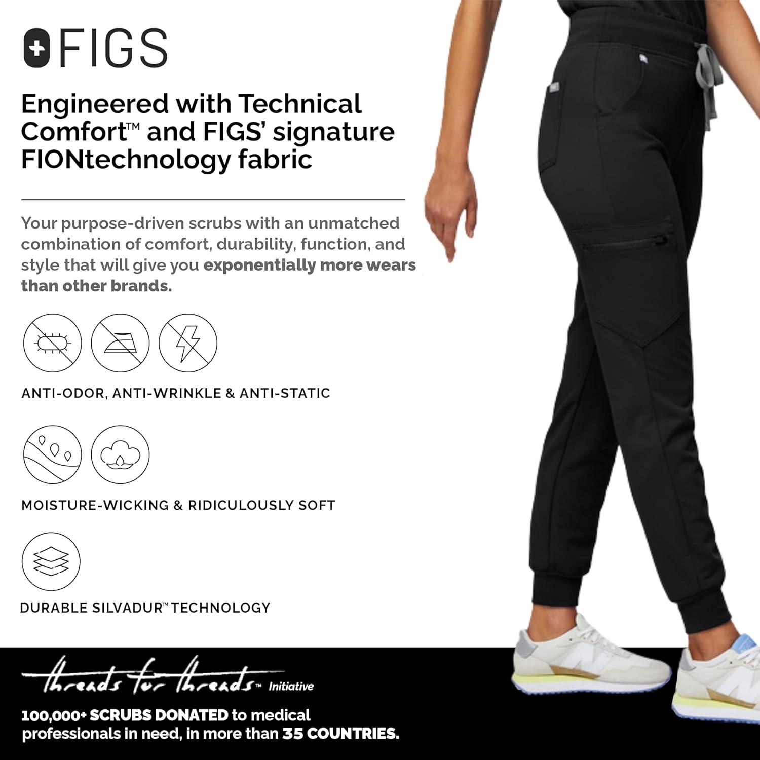FIGS Zamora High Waisted Jogger Style Scrub Pants for Women — Slim Fit, 6