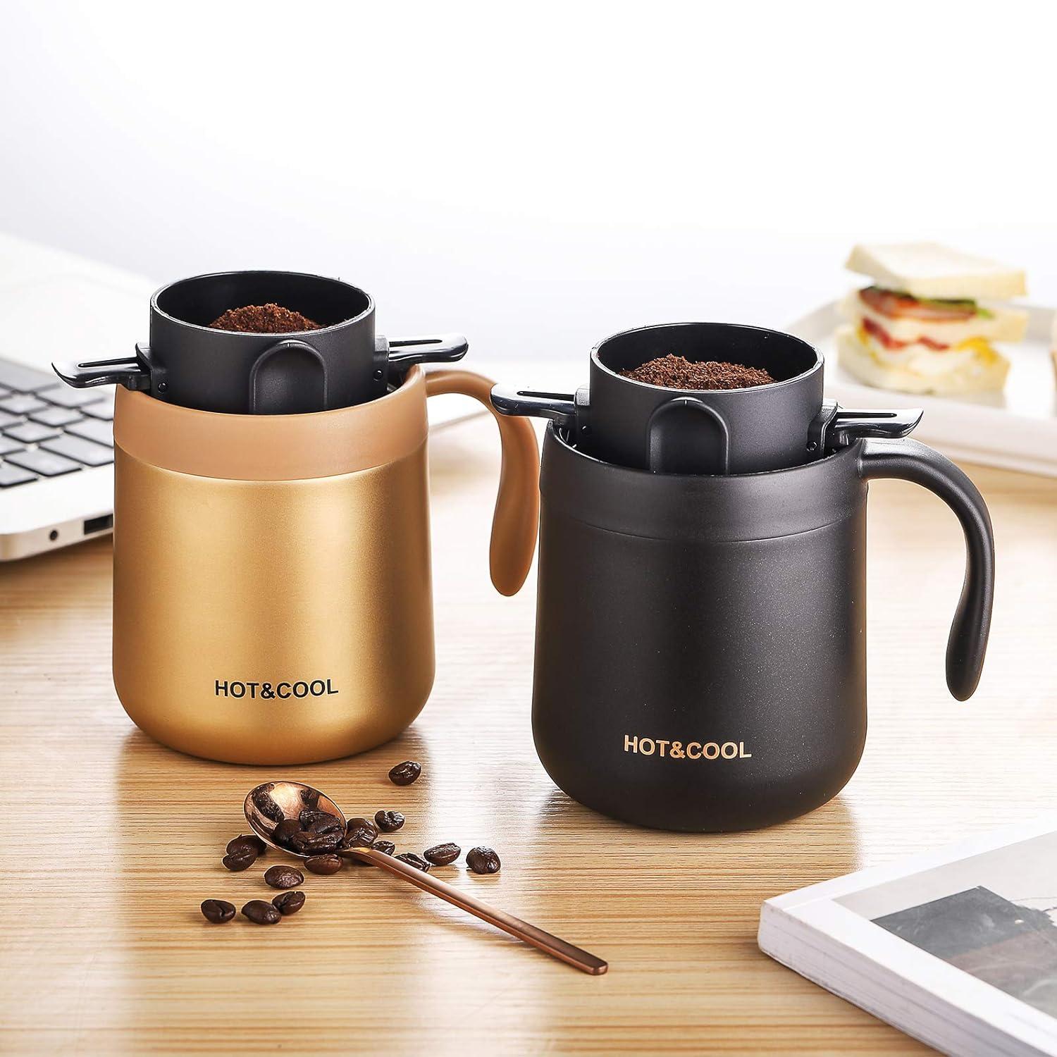  ONEISALL Camping Portable Coffee Maker Set with Stainless Steel  Coffee Mug + Collapsible Pour Over Coffee Filter - for Travel Camping  Offices Backpacking : Sports & Outdoors