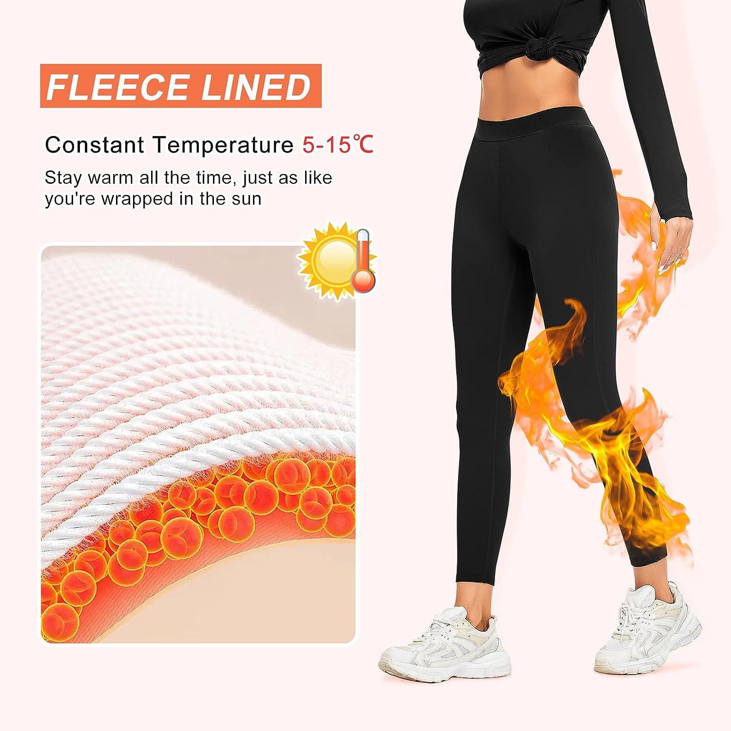  Guooolex Women Fleece Lined Thermal Leggings High Waist Winter  Athletic Base Layer Bottoms Warm Compression Leggings Pants Black :  Clothing, Shoes & Jewelry