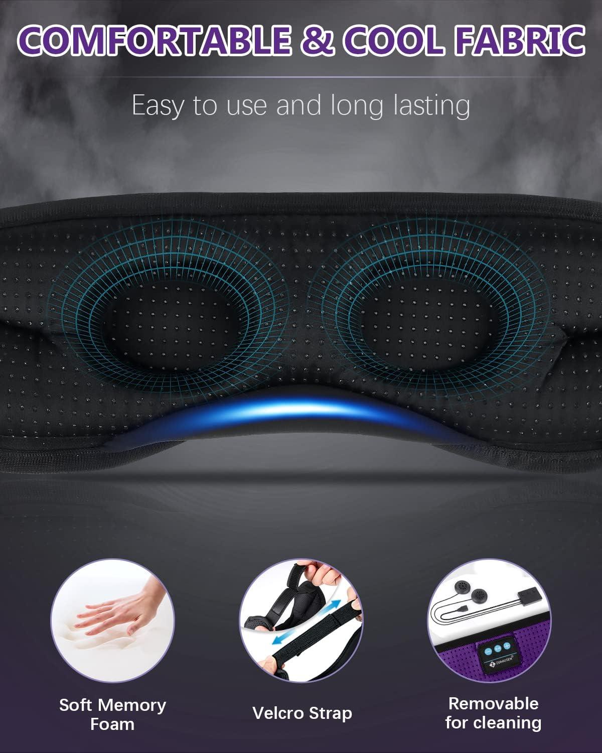 LC-dolida Sleep Headphones, White Noise Bluetooth Sleep Mask 3D Wireless  Eye Mask Sleeping Headphones, Sleep Mask with Bluetooth Headphones for Side