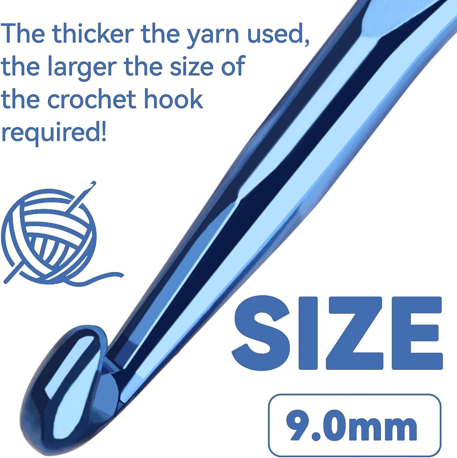 Coopay Large Crochet Hooks Single, 9mm Crochet Needle Part of Aluminum  Ergonomic Crochet Kit, Smooth and No Snagging Yarn - Ideal Knitting  Supplies (Ganchillos,Aguja de Tejer) (9.0mm) Bare Metal M/N-9.0mm