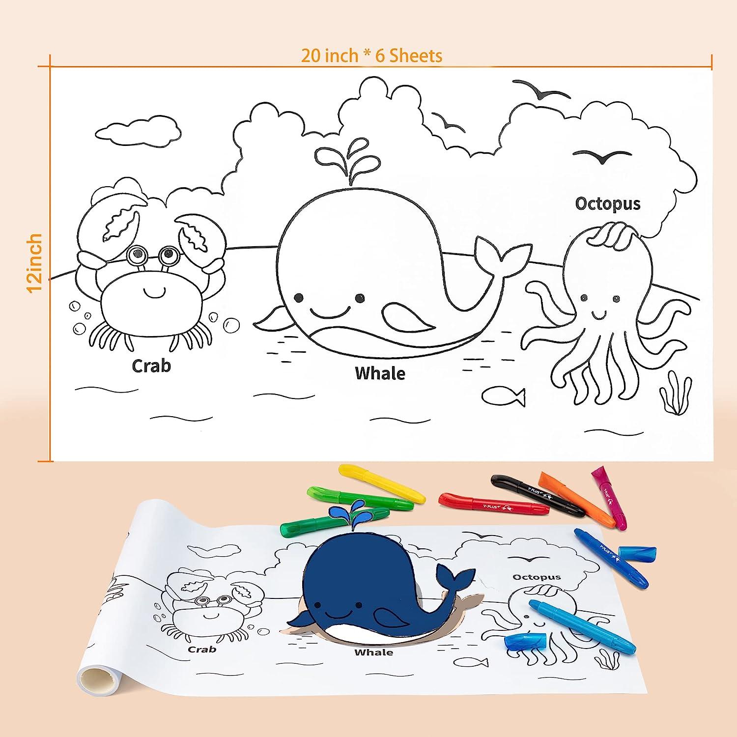 Large Coloring Roll Drawing Paper for Kids Continuous Coloring Paper Roll