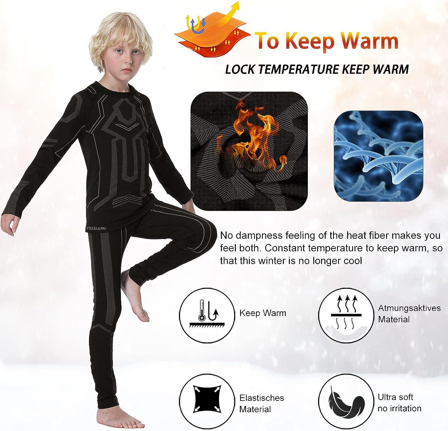 Termic Clotheskids Thermal Underwear Set - Lightweight Spandex Long Johns  For Winter