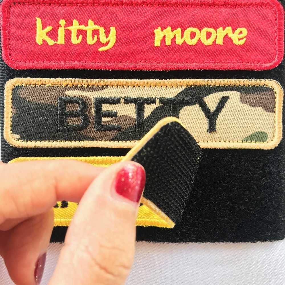  Name Patch Personalized Tag - For Backpacks, Uniforms, Jackets  And More - Choose Your Background Fabric, Thread Colors And Font - Iron On  Or Sew On (1 Patch) : Handmade Products
