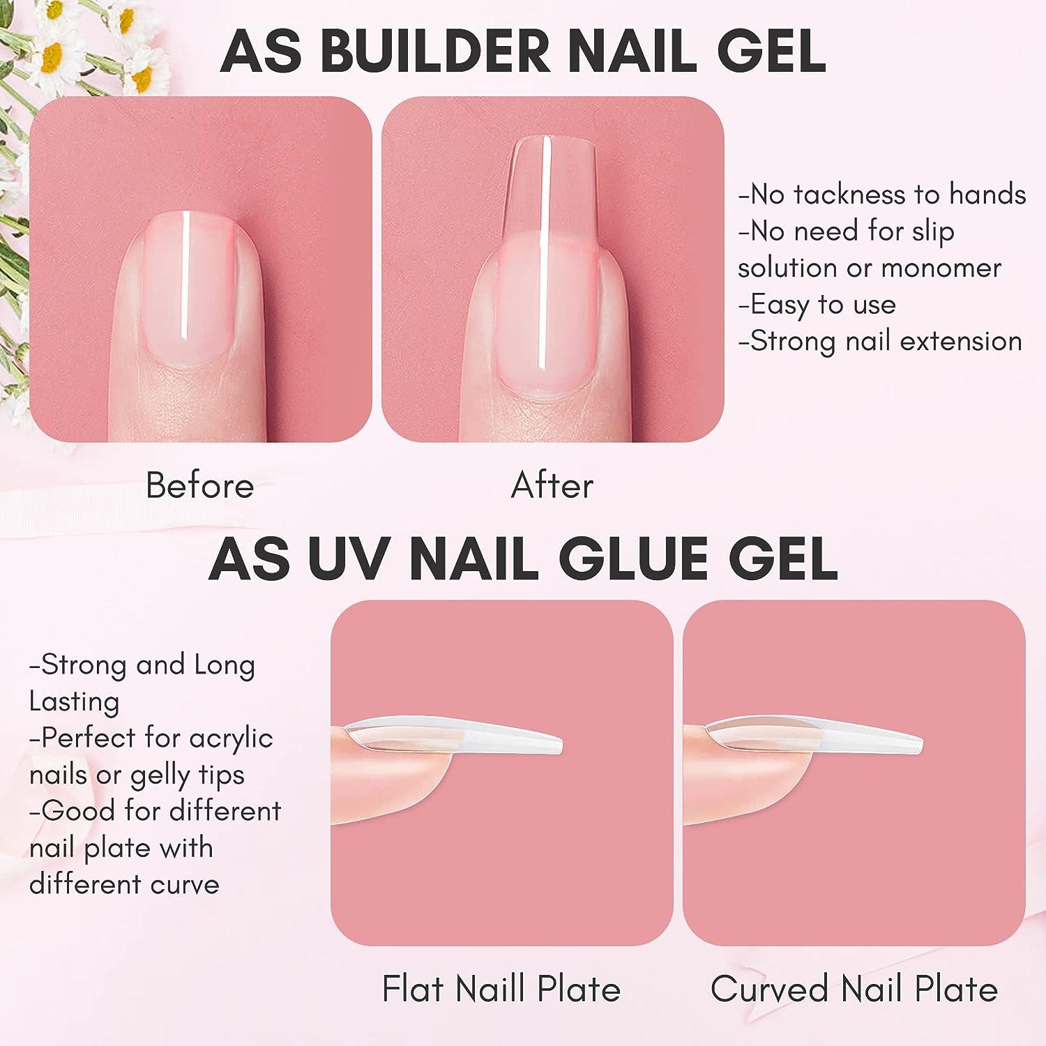 Makartt Solid Builder Nail Gel,15ML 4 in 1 Nail Extension Gel UV Nail Glue  for Acrylic Nails Rhinestones Gel 3D Nail Sculpture Gel 3D Molding Gel Hard  Gel for Nails UV/LED Nail