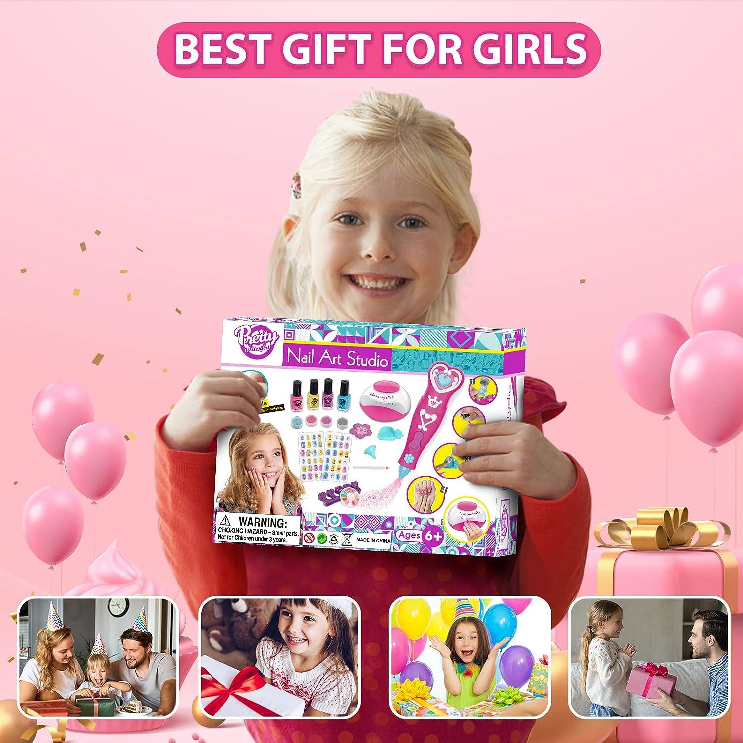 Kids Nail Polish Set for Girls, Nail Art Kits with Nail Dryer & Glitter  Nail