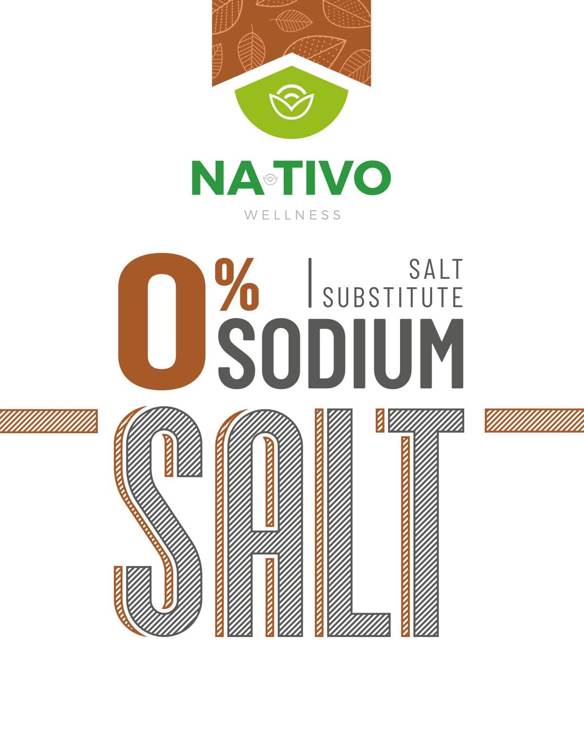 Low Sodium Salt - NaTivo Wellness - Salt Alternative with 60% less Sodium -  Perfect for Cooking, Baking and Seasoning - Reduce your daily Sodium