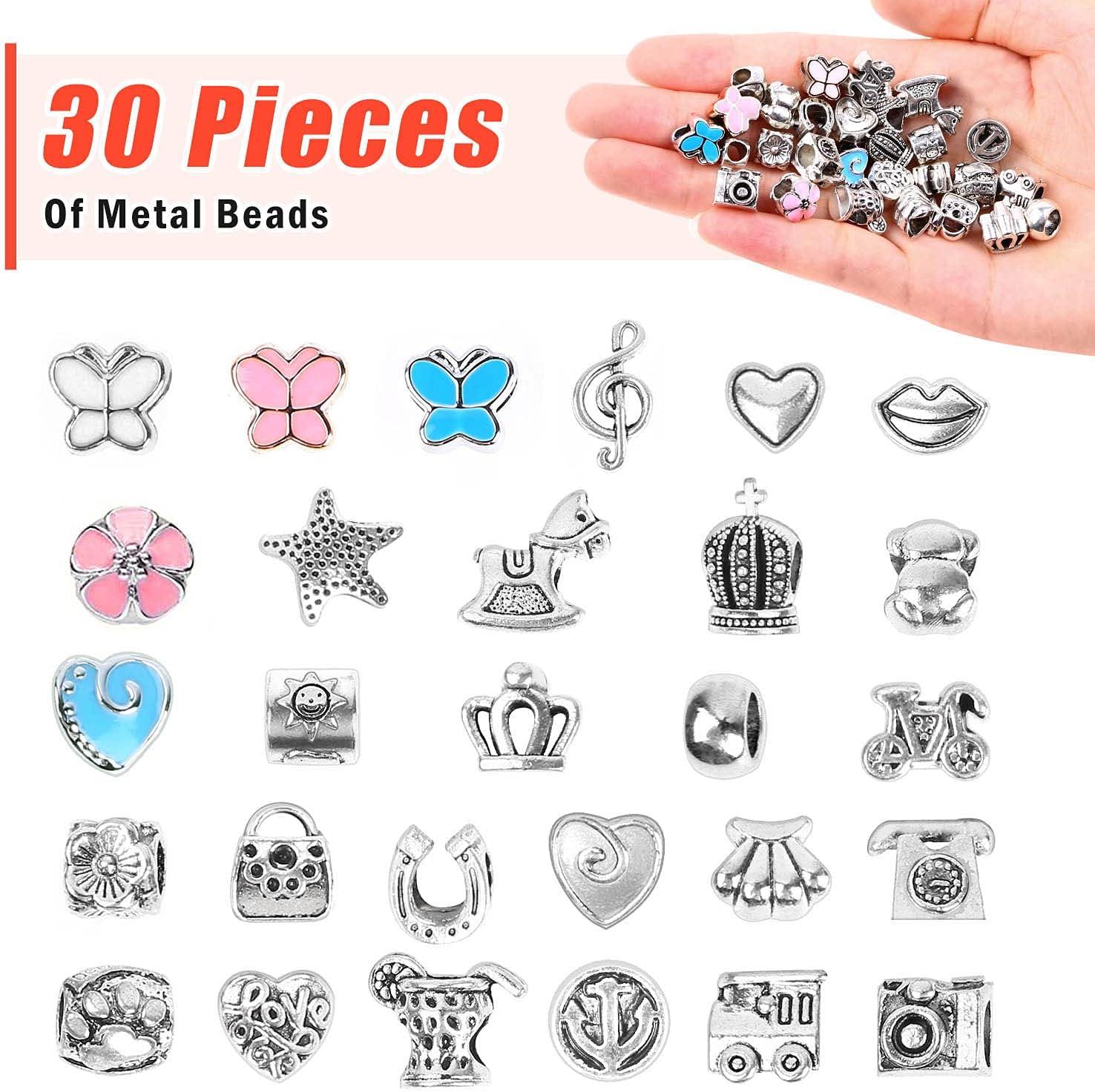 Bracelet Making Kit for Girls Flasoo 85PCs Charm Bracelets Kit with Beads  Jewelry Charms Bracelets for DIY Craft Jewelry Gift for Teen Girls
